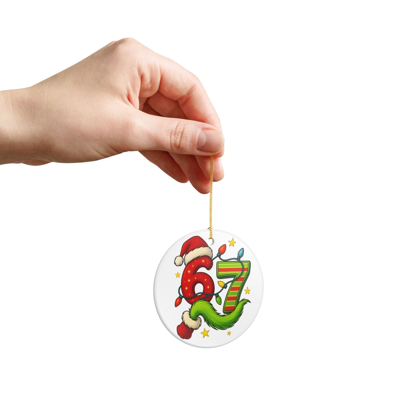 Christmas 67 Number Ornament ceramic ornament | Viral Holiday Decoration