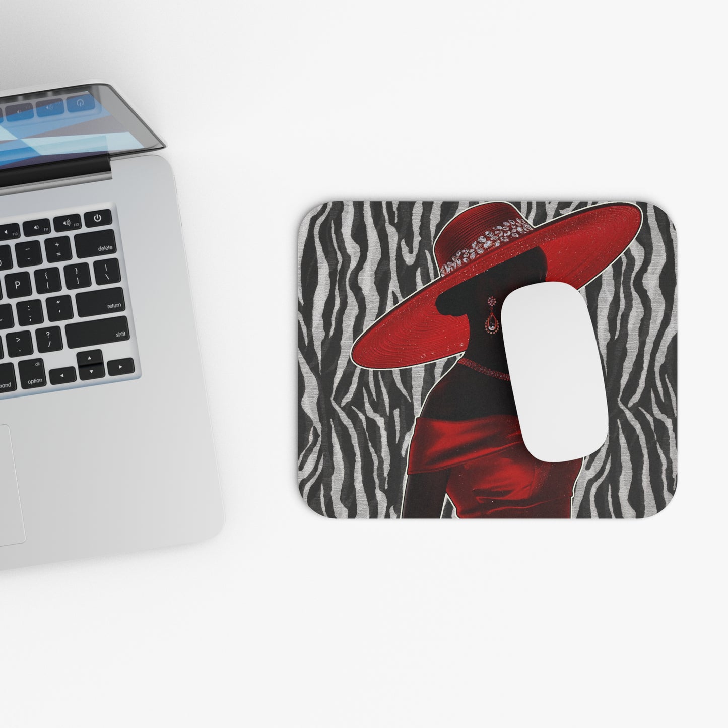 Elegant Zebra Print Mouse Pad - Chic Office Décor, Stylish Work Accessory, Unique Gift Idea, Animal Print Design