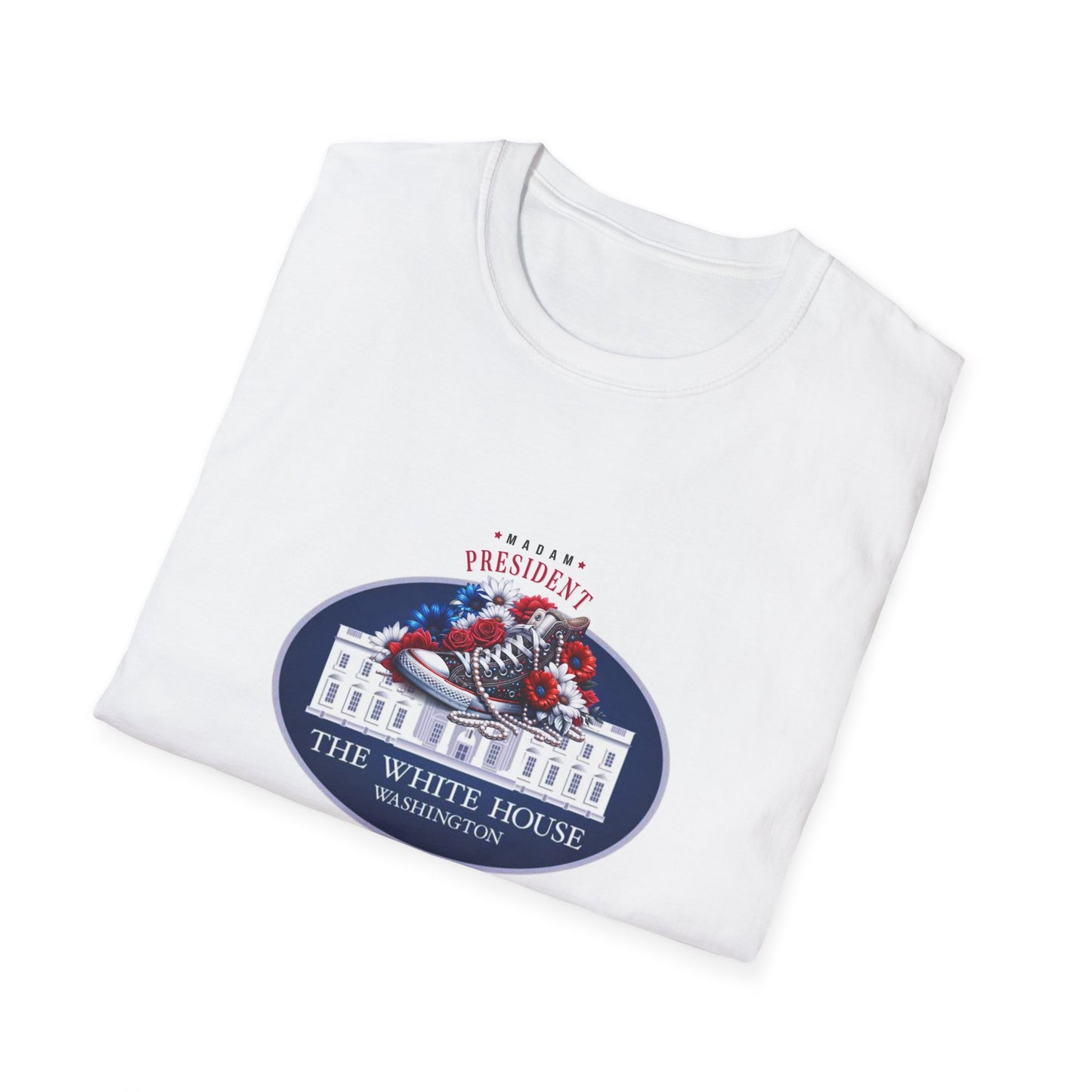 Madam President Unisex T-Shirt, Kamala Harris Chucks and Pearls White House T-Shirt