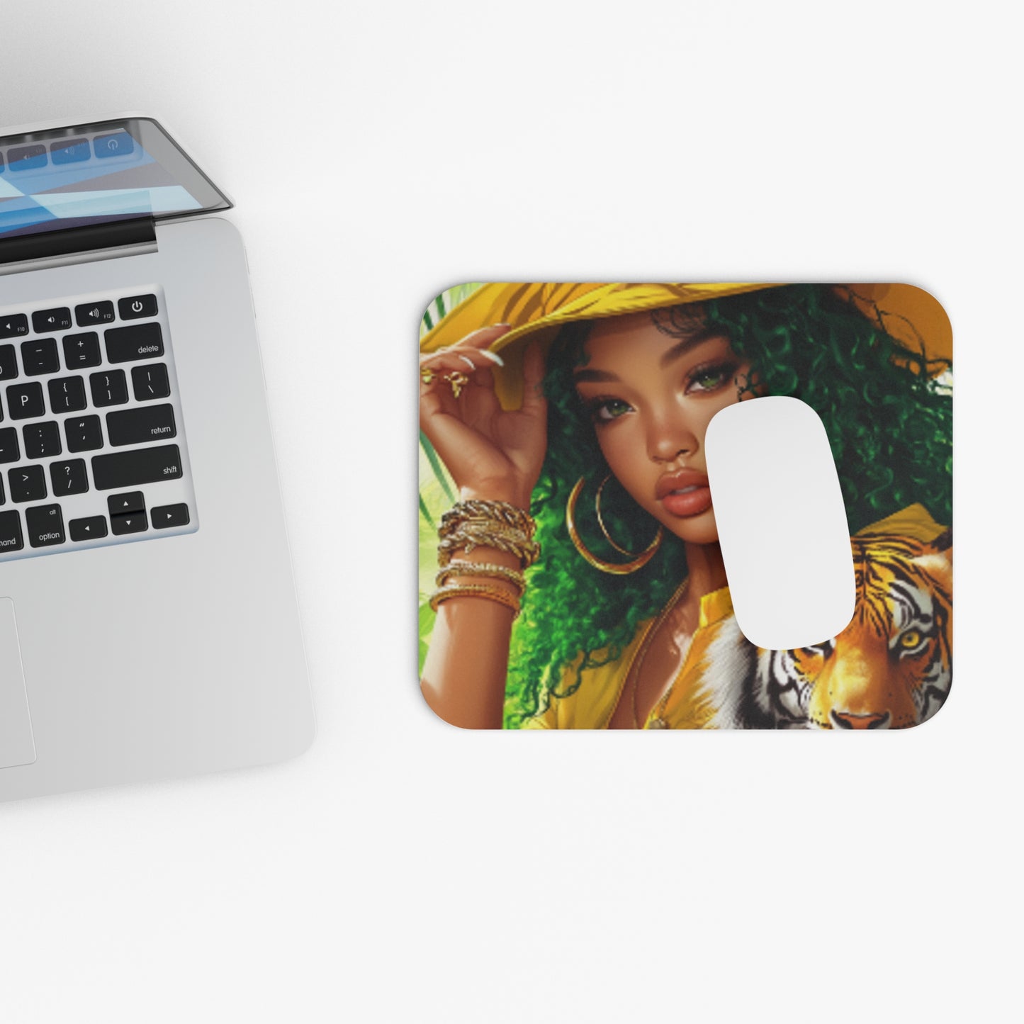 Beautiful Woman of Color Mouse Pad (Rectangle) 9x8 in, Female Mouse Pad