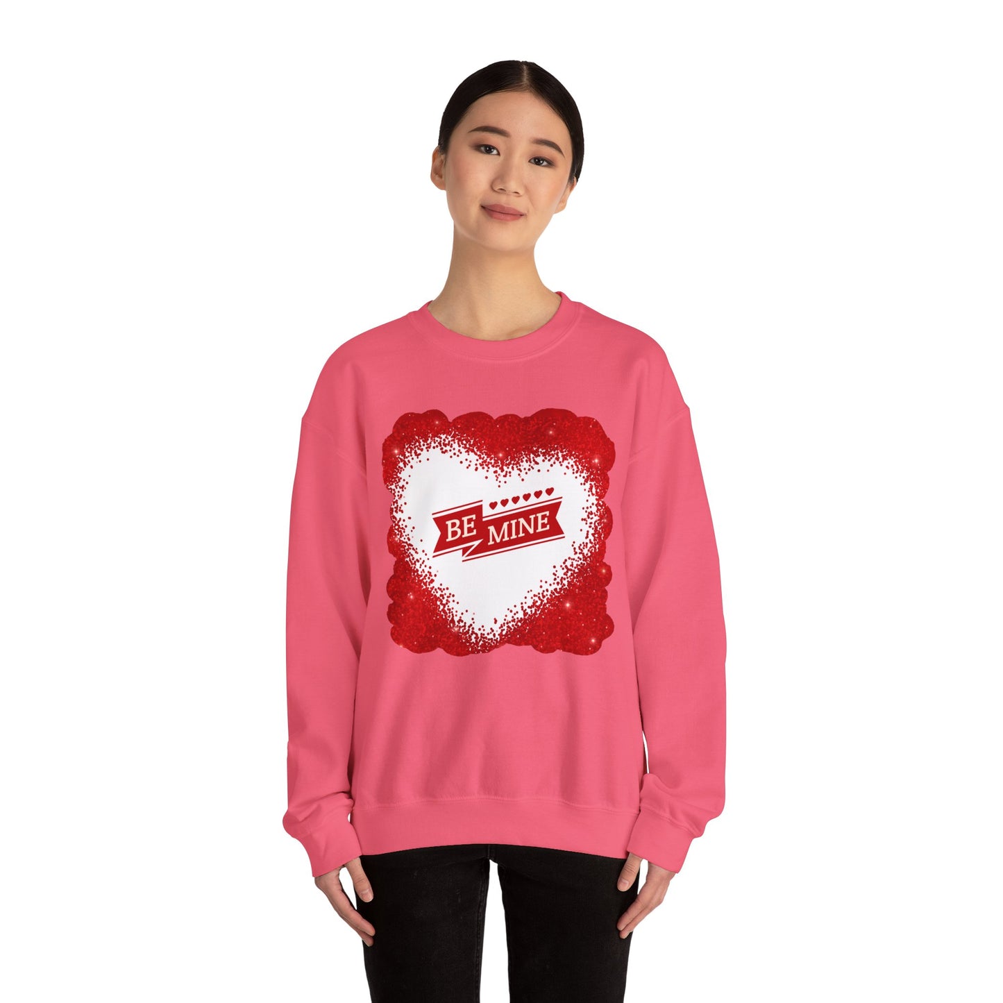 Valentine's Crewneck Sweatshirt, Be Mine Heart Shape Valentine's Sweatshirt, Valentine's Gift, Unisex Sweatshirt, Heavy Blend Crewneck