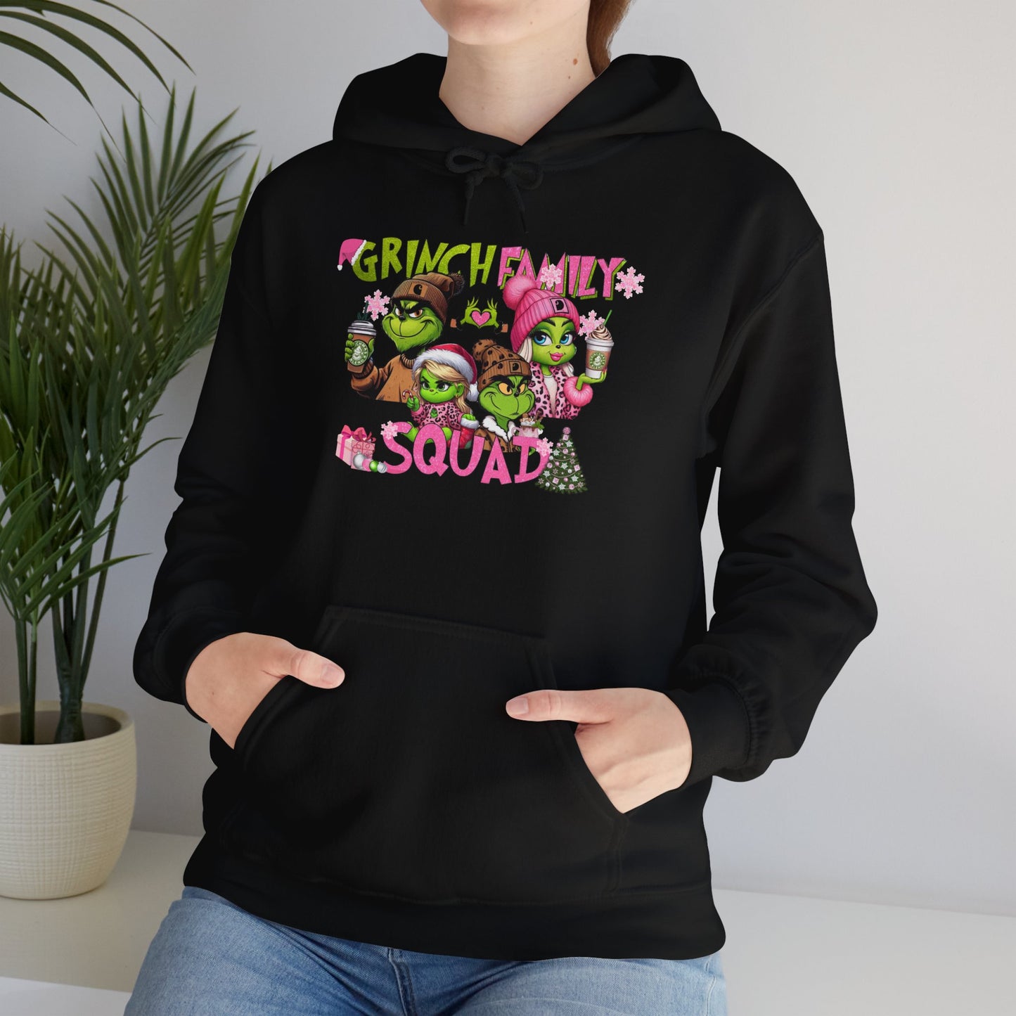Christmas Sweatshirt, Grinch Family Squad Hoodie Sweatshirt, Grinch Christmas, Winter Holiday Pullover, Christmas Sweater, Unisex