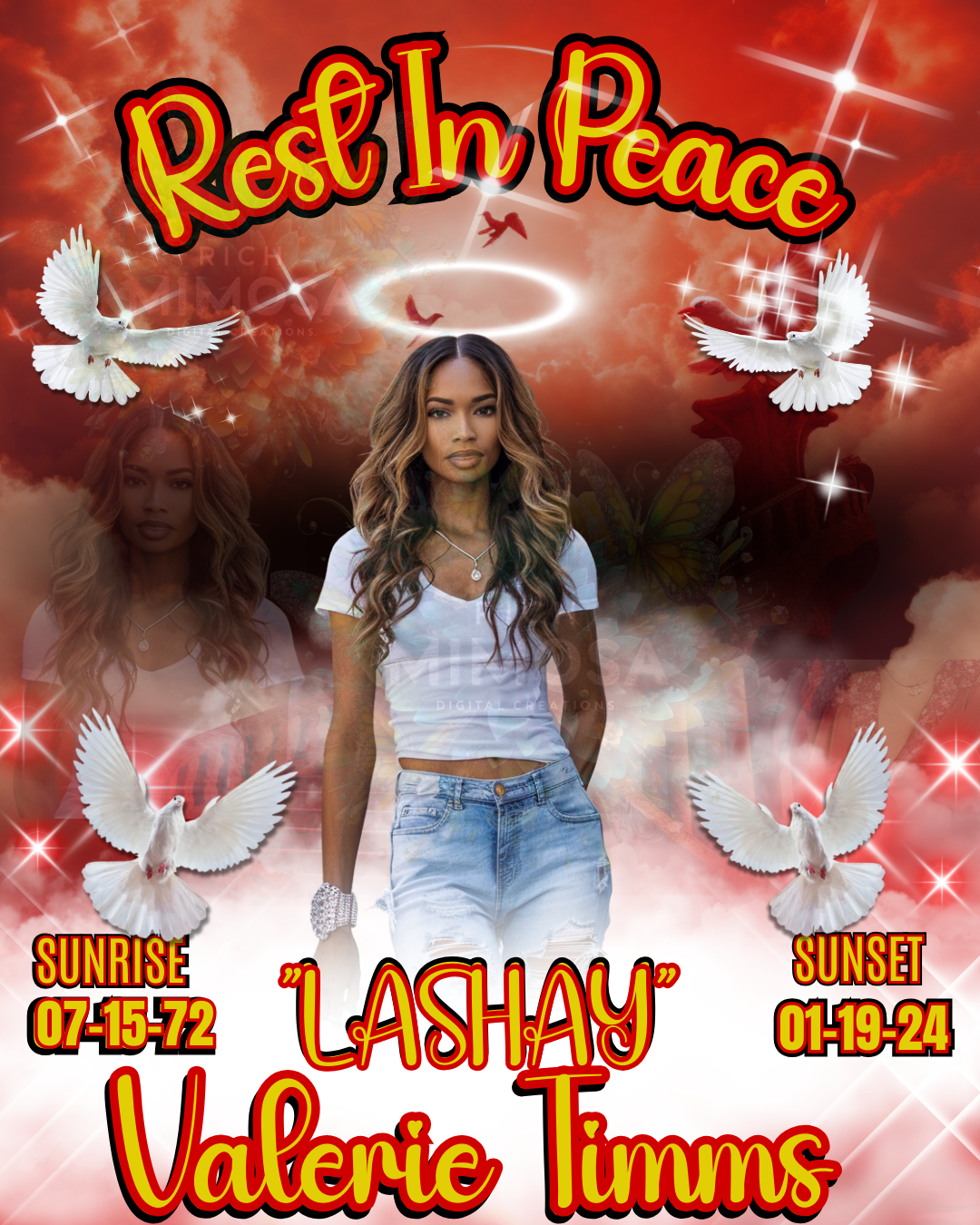 Red Rest In Peace Memorial Front Page Cover
