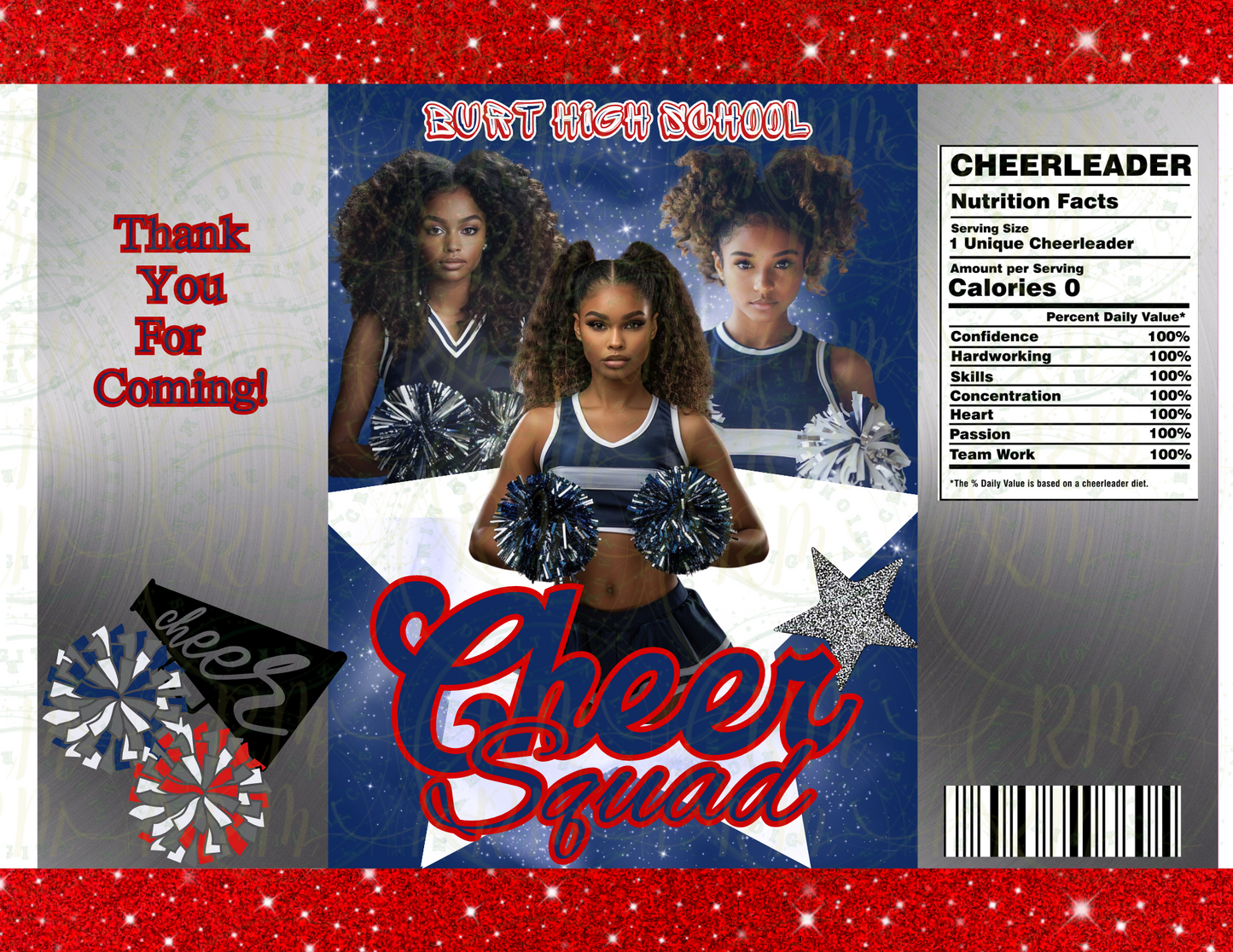 Cheer Party Favor Bundle Canva Designs & Templates (9 Editable Templates)