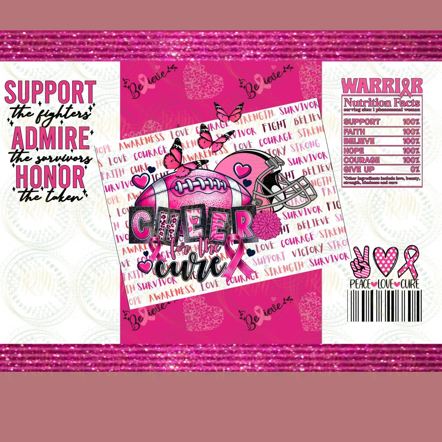 Editable Breast Cancer Chip Bag Wrappers: Party Favors (Digital Download)