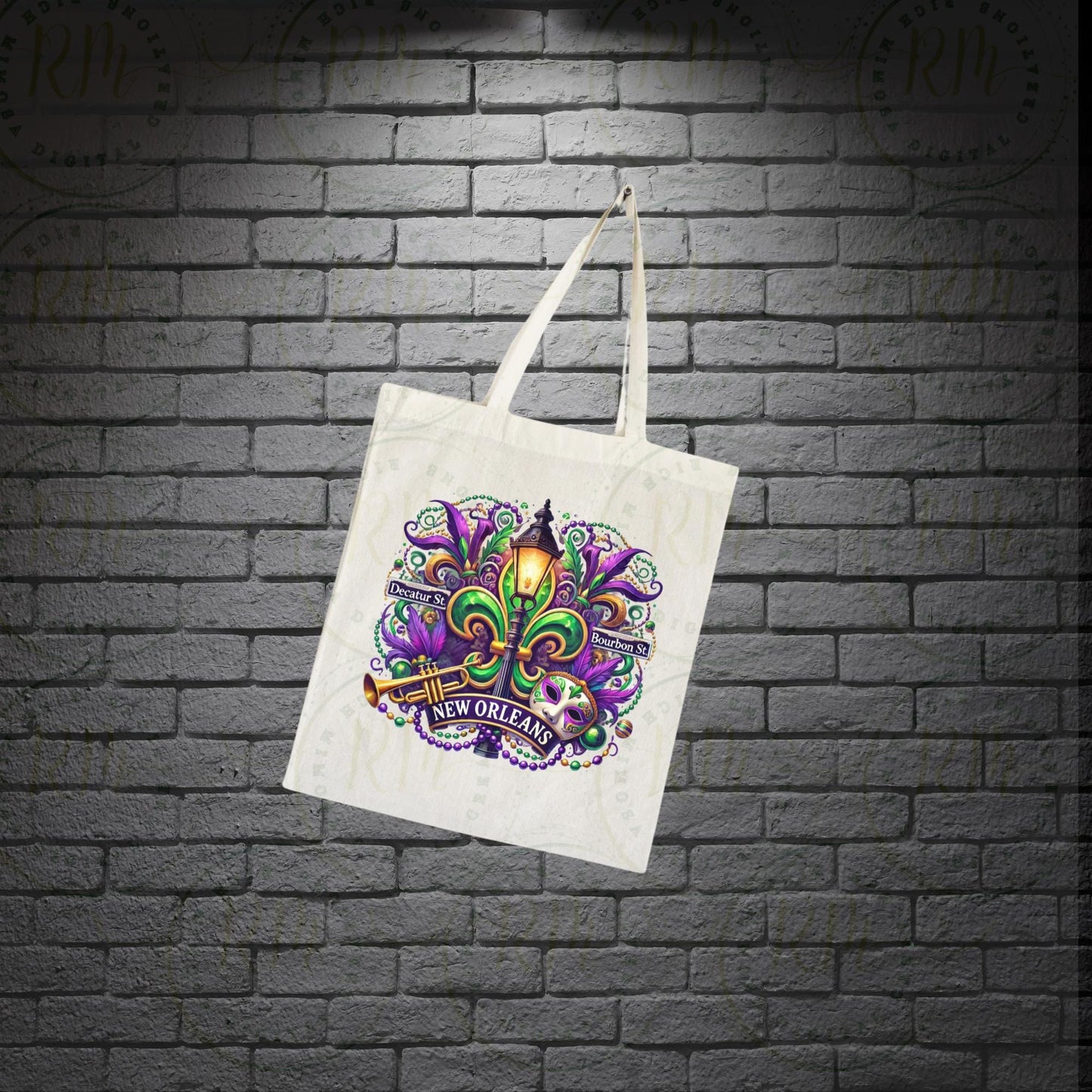 Mardi Gras Bourbon Street Clipart: New Orleans Image (Digital Download)