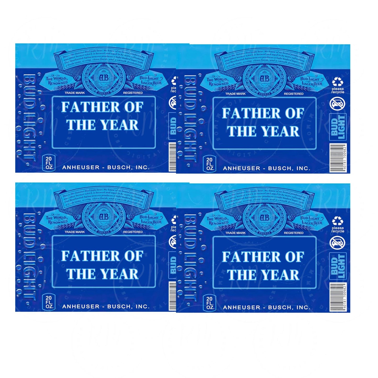 Father's Day Beer Label Template: 12oz Bottle & 6-Pack Carrier (Digital Download)