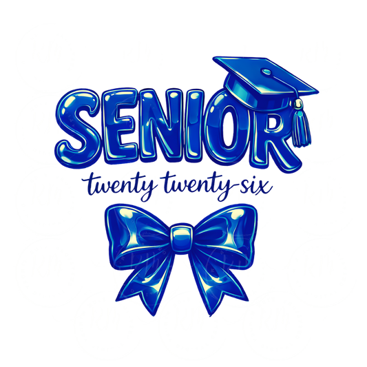 Senior 2026 PNG Royal Blue, Class of 2026 Senior, Graduation PNG Design, Senior Shirt PNG, Grad Cap Graphic, Graduation Sublimation File