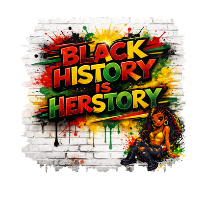 Black History Is Herstory PNG, Graffiti Art, Melanin Queen Clipart (Digital Download)