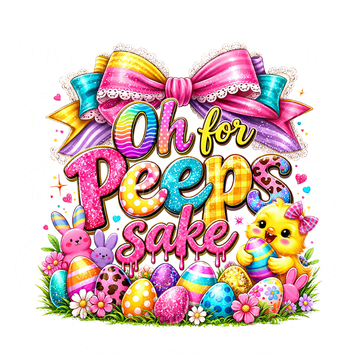 Oh For Peeps Sake Ultimate Easter 13pc PNG Bundle | Cute Easter Bunny Chick Designs | Sublimation Shirt Graphics | Colorful Eggs | Instant Download