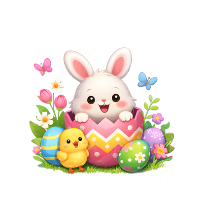 FREEBIE FRIDAY Easter Bunny PNG – Cute Bunny Chick Easter Egg Clipart – Spring Sublimation Design – Transparent PNG