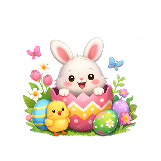 FREEBIE FRIDAY Easter Bunny PNG – Cute Bunny Chick Easter Egg Clipart – Spring Sublimation Design – Transparent PNG