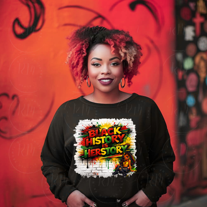 Black History Is Herstory PNG, Graffiti Art, Melanin Queen Clipart (Digital Download)
