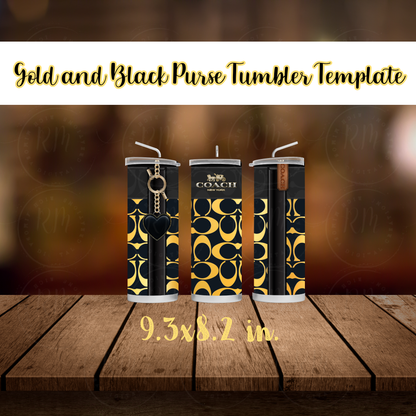 Designer Handbag Gift Box Template: Black & Gold Canva DIY (Digital Download)