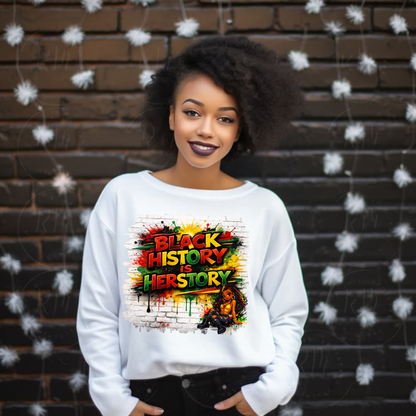 Black History Is Herstory PNG, Graffiti Art, Melanin Queen Clipart (Digital Download)