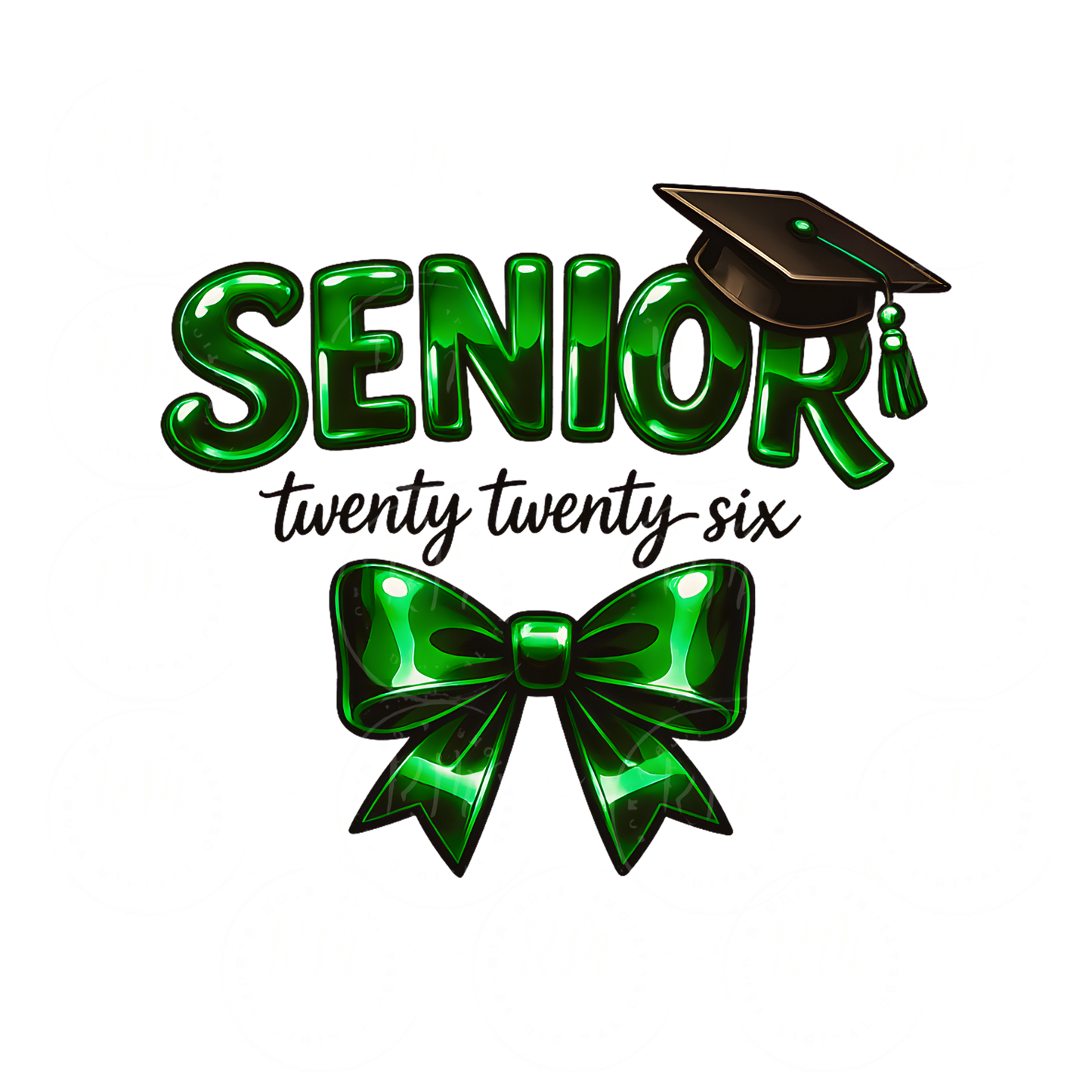 Senior 2026 Green PNG Design, Class of 2026 Graduation Shirt Sublimation (Digital Download)