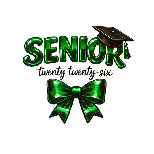 Senior 2026 Green PNG Design, Class of 2026 Graduation Shirt Sublimation (Digital Download)