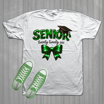 Senior 2026 Green PNG Design, Class of 2026 Graduation Shirt Sublimation (Digital Download)