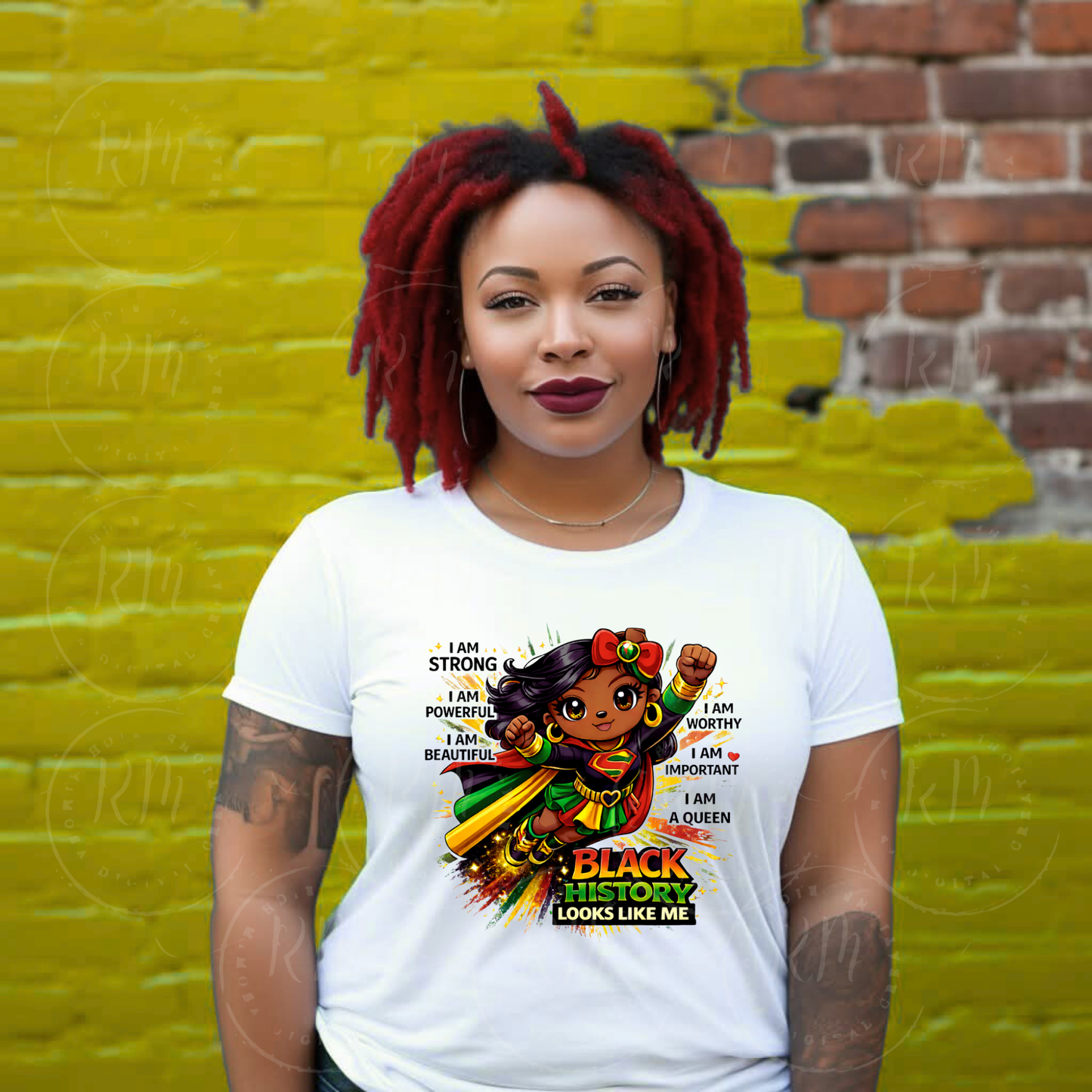 Black History Superhero Girl PNG, Afro Kid Sublimation Design (Digital Download)