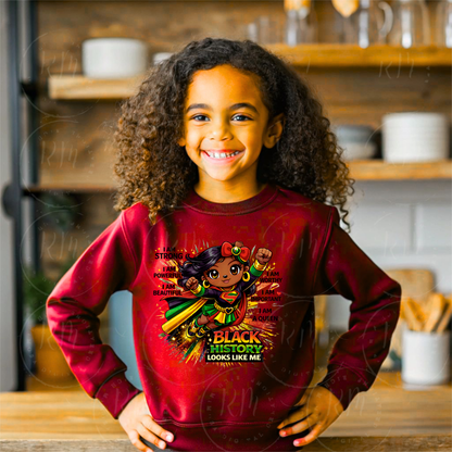 Black History Superhero Girl PNG, Afro Kid Sublimation Design (Digital Download)