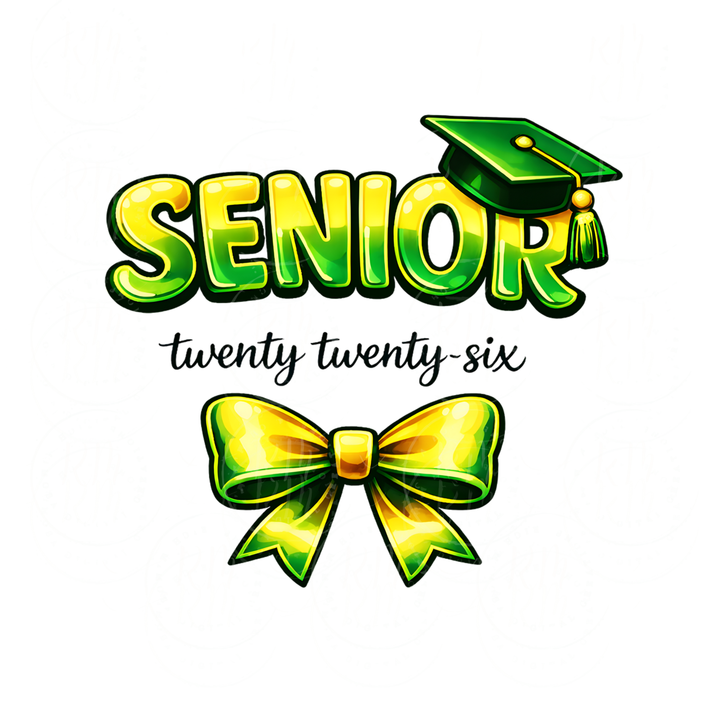 Senior 2026 Green and Yellow PNG Design, Class of 2026 Graduation Shirt Sublimation (Digital Download) (Copy)