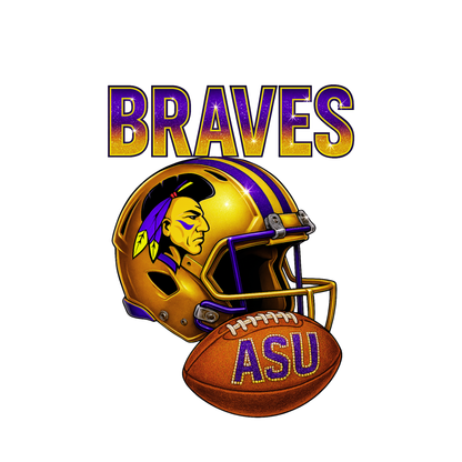 ASU Braves Football PNG | Alcorn State Mascot Helmet Art | HBCU Bling Sublimation Download