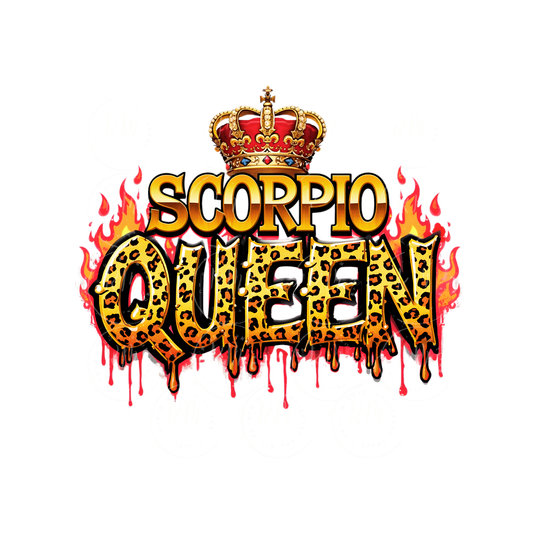 Scorpio Queen Gold Leopard Print: Zodiac Crown PNG Clipart (Digital Download)