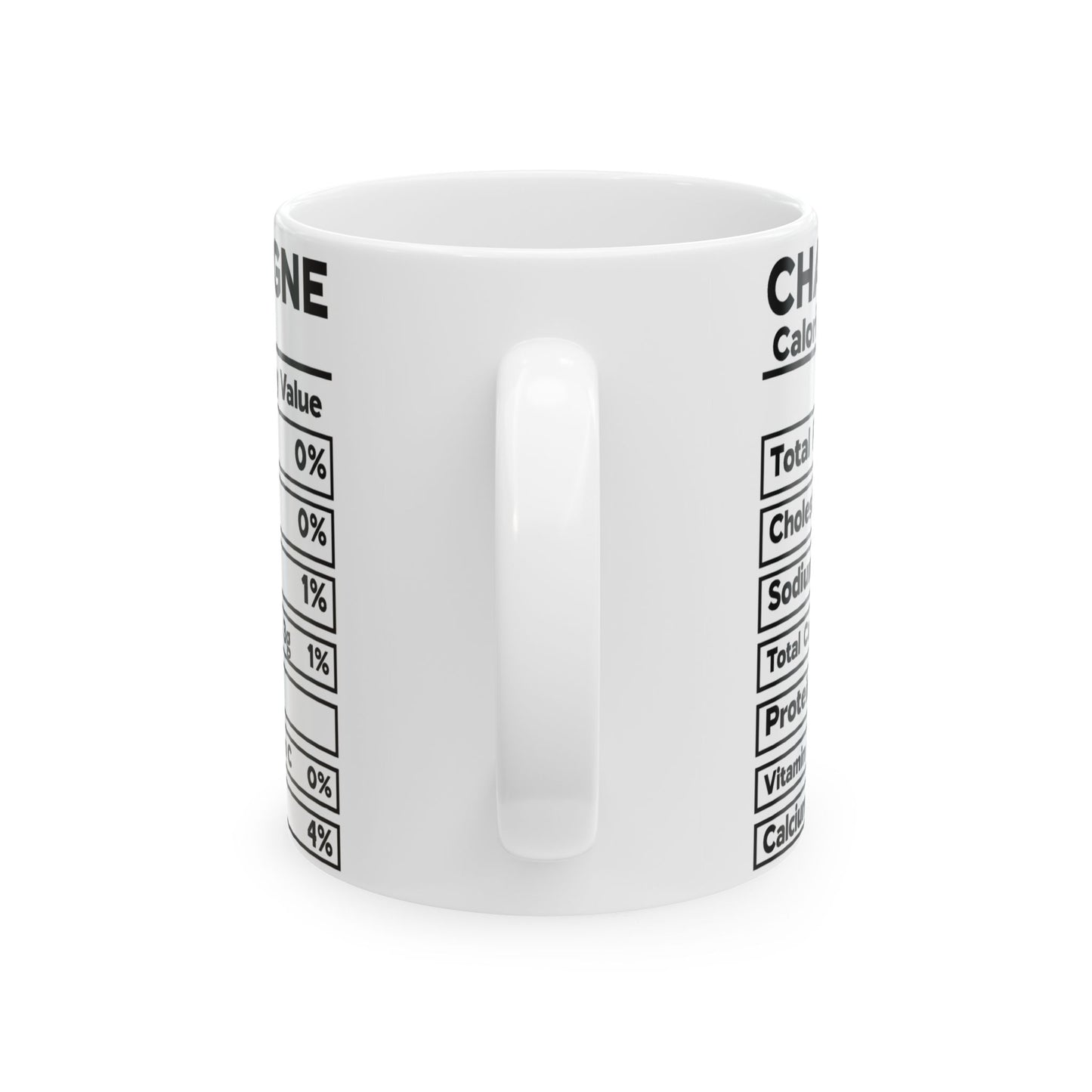 Champagne Ceramic Mug, Champagne Nutrional Facts Coffee Cup, Christmas Gift, Ceramic Mug, 11oz, 15oz