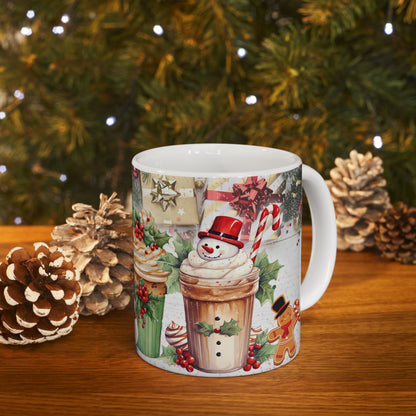 Christmas Holiday Themed Ceramic Mug, 11oz, 15oz