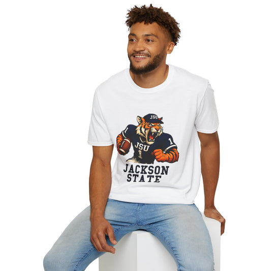 Jackson State Tigers Unisex Softstyle T-Shirt | College Apparel, Game Day Shirt, Sports Tee, Casual Wear, Fan Merchandise