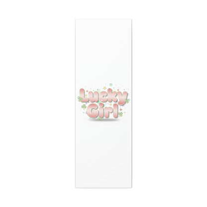 Lucky Girl mantra Canvas, Manifest Luck wall art | 2026 lucky charms, pastel metallic accents