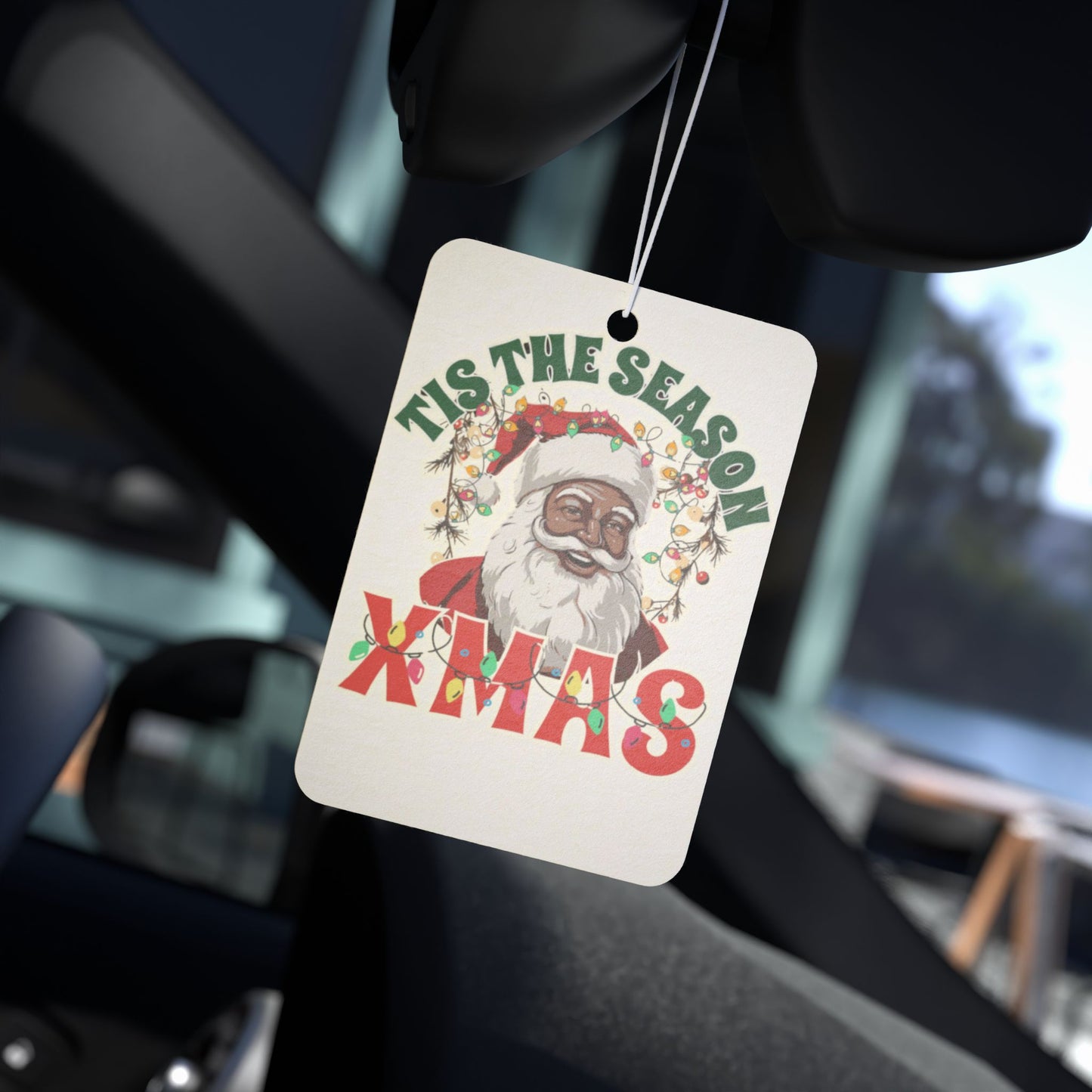 Christmas Car Air Freshener - 'Tis The Season Christmas Black Santa Claus Car Decor