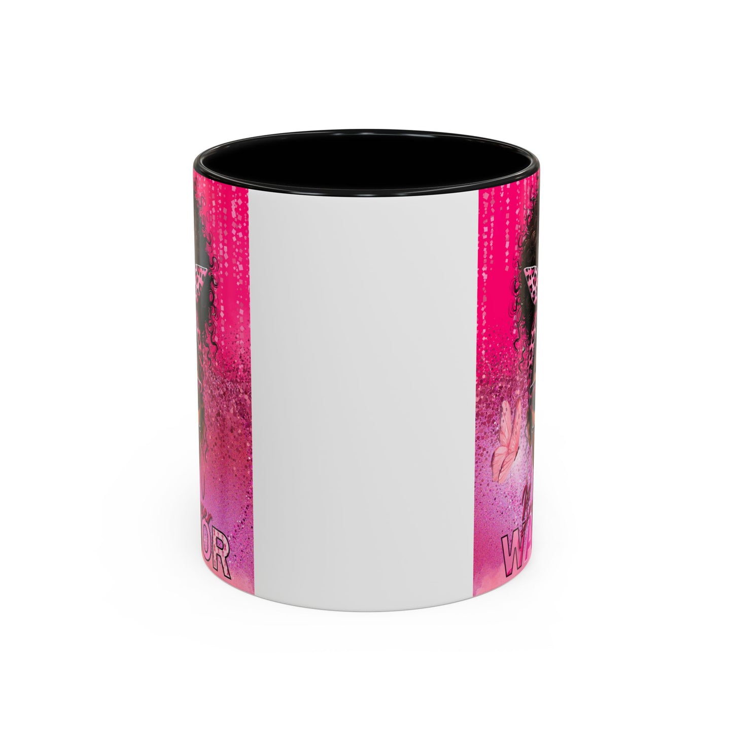 Coffee Mug, Breast Cancer Warrior African American Female Pink 11oz, 15oz, Gift for Her, Survivor, Supporter, Awareness, Inspirational Mug
