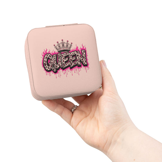 Stylish Queen Jewelry Travel Case | Perfect Gift for Travelers, Bridal Party, Birthdays, Holidays, Cute Organizer, Jewelry Organizer Box,