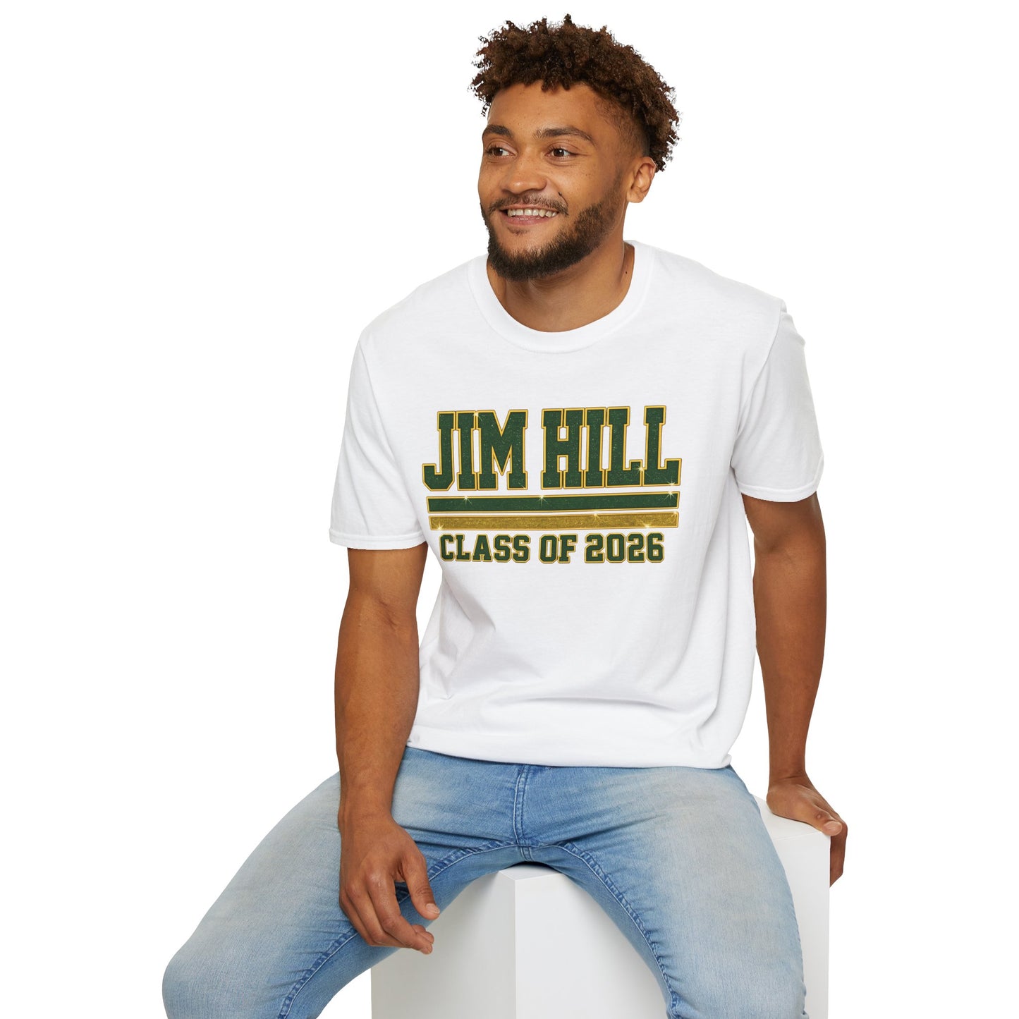 Jim Hill Class of 2026 Graduation T-Shirt — Green & Gold Varsity Grad Tee