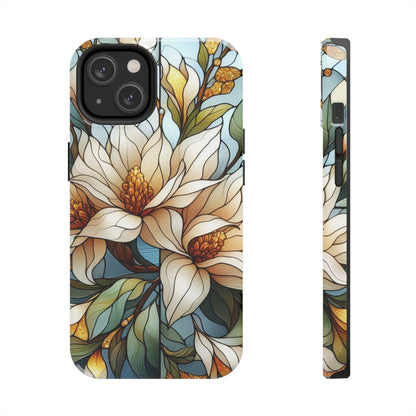 Stain glass Floral Design I-phone Case, Elegant Floral Tough Phone Case - Stylish Protection for Every Occasion, I-phone 13, 14, 15, 16