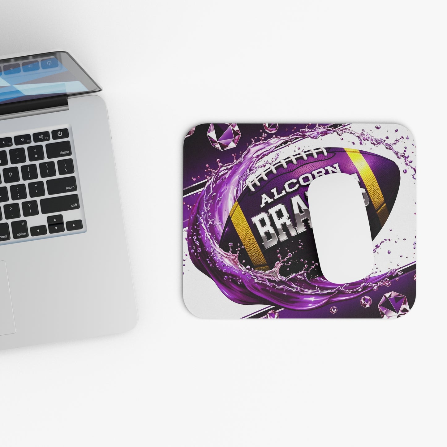 Alcorn Braves Football Mouse Pad - Rectangle, Gaming Mouse Mat, Sports Desk Accessory, Office Supplies, College Team Gift