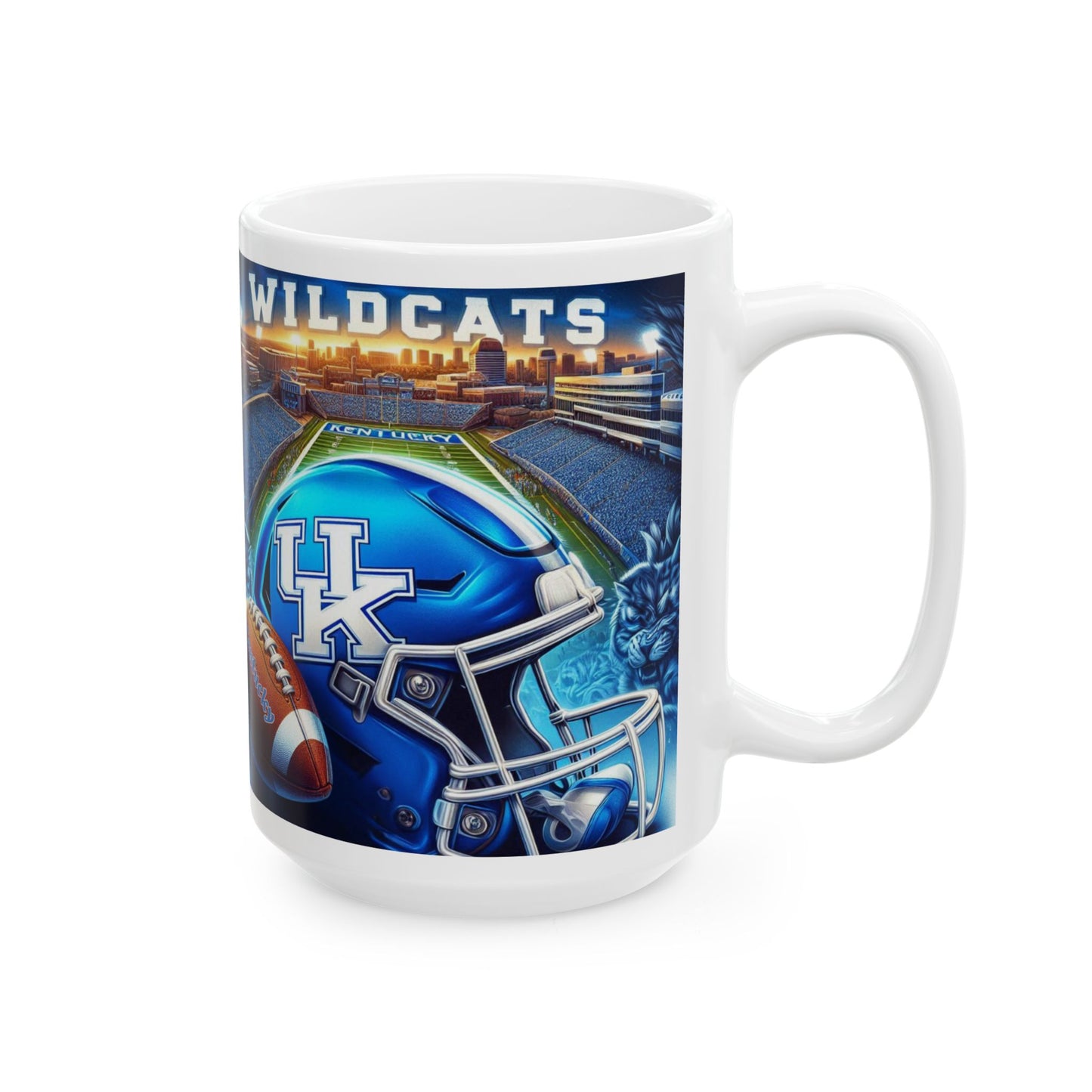 University of Kentucky Mug, NCAA Football Coffee Cup, U of K Ceramic Mug, Wildcats Fan Gift, 11oz 15oz Mug
