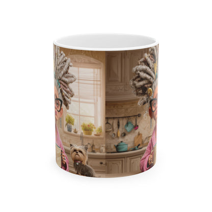 Whimsical Grandmother Ceramic Mug, Funny Gift, Home Decor, Dog Lover, Kitchen Accessory, Coffee Lover, Unique Present, Funny Coffee Mug