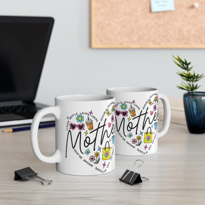 Mother's Day Mug - Colorful Gifts for Mom, Gifts for Mother's Day, Cute Coffee Cup, Unique Mother's Day Presents, Fun Floral Mug
