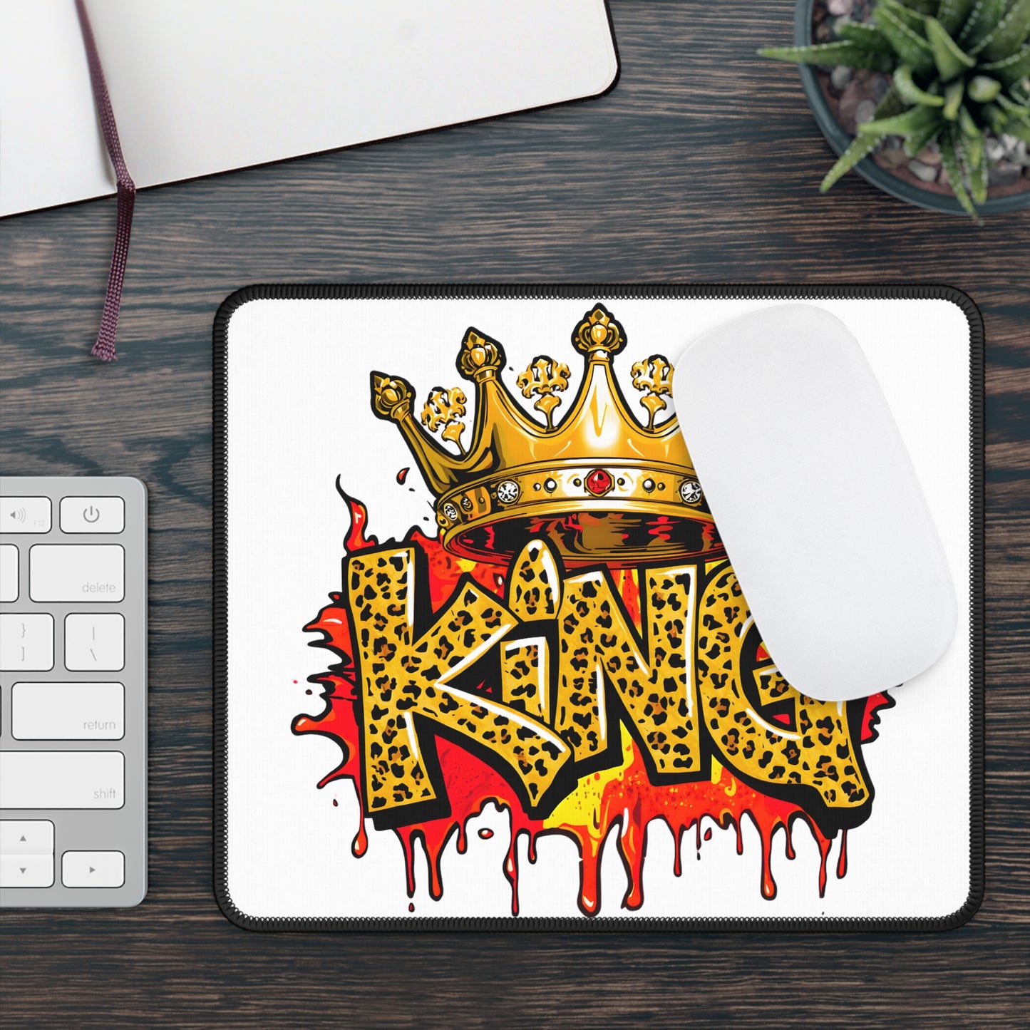 Gaming Mouse Pad - 'KING' Design, Gamer Gift, Desktop Accessory, Office Decor, Fun Computer Mat
