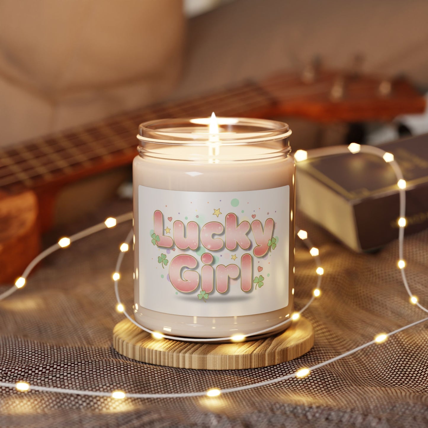 Lucky Girl Manifest Luck Candle, Soy 9oz | 2026 Lucky Charms, Pastel Sparkle