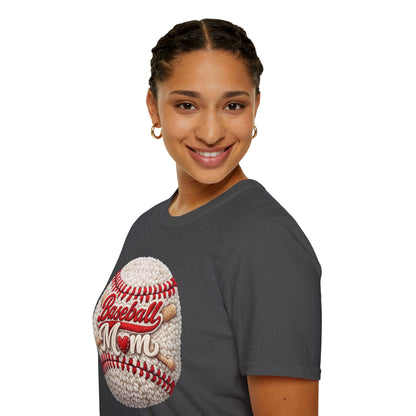 Baseball Mom T-Shirt | Vintage Stitch Baseball Graphic