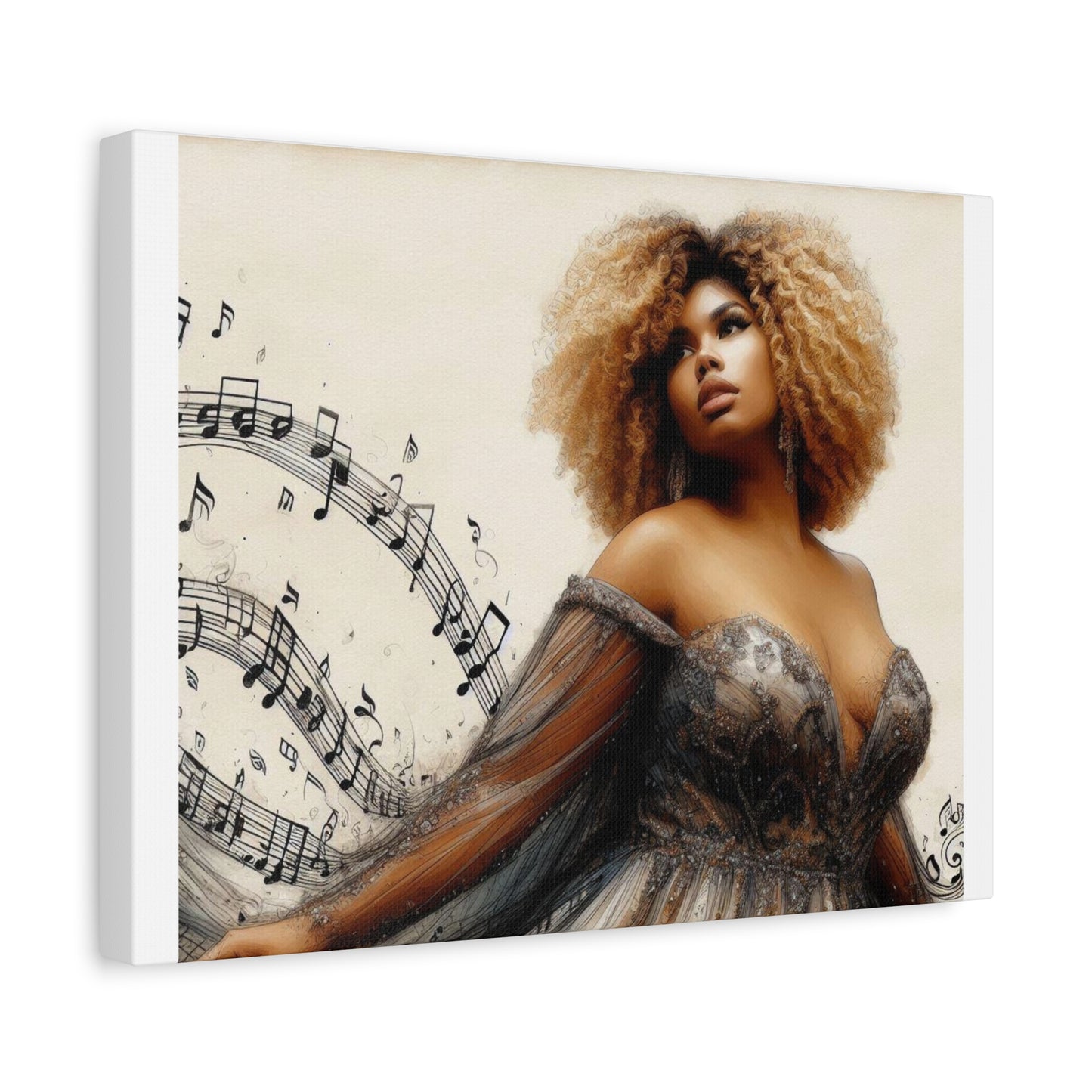 Musical Melody Canvas Art, Elegant Home Decor, Music Lover Gift, Wall Decor, Singer Portrait, Unique Art