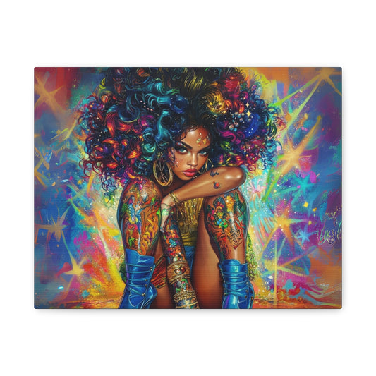 Vibrant Art Canvas Print, Colorful Wall Decor, Home Aesthetic, Gift for Art Lovers, Bohemian Decor, Contemporary Artwork