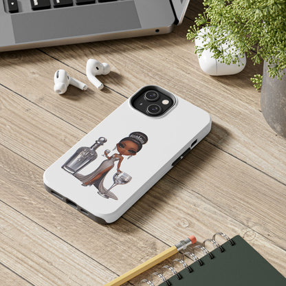 Female Phone Case, Tough Phone Cases for Women, Stylish Phone Protector, Elegant Lady Phone Cover, Fashionable White Phone Case