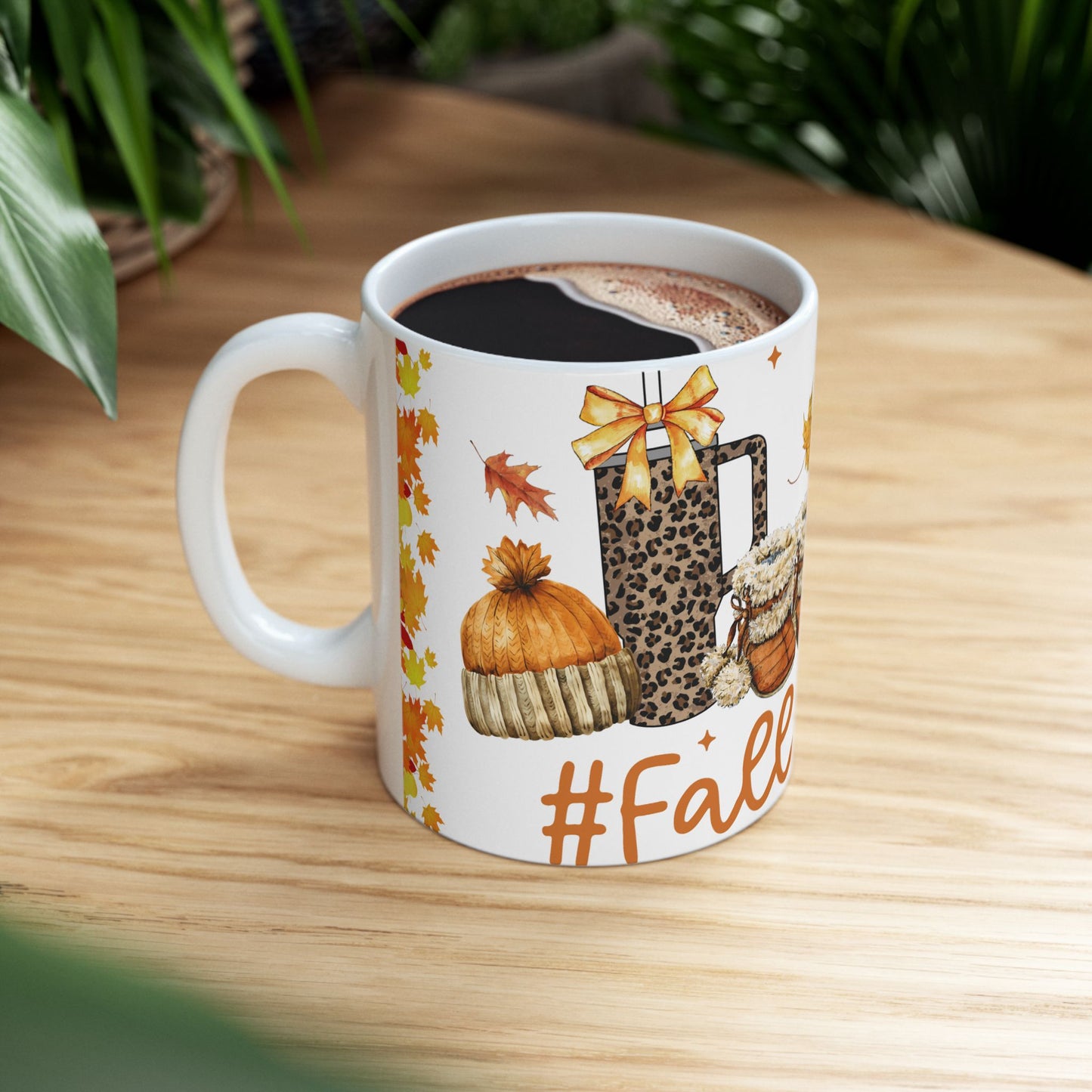 Fall Coffee Mug, Fall Coffee Cup, Fall Basics Ceramic Mug, 11oz, 15oz