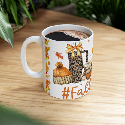 Fall Coffee Mug, Fall Coffee Cup, Fall Basics Ceramic Mug, 11oz, 15oz