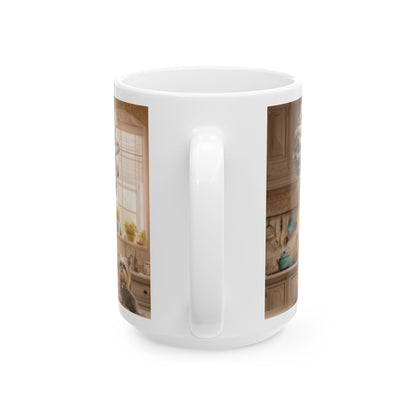 Whimsical Grandmother Ceramic Mug, Funny Gift, Home Decor, Dog Lover, Kitchen Accessory, Coffee Lover, Unique Present, Funny Coffee Mug