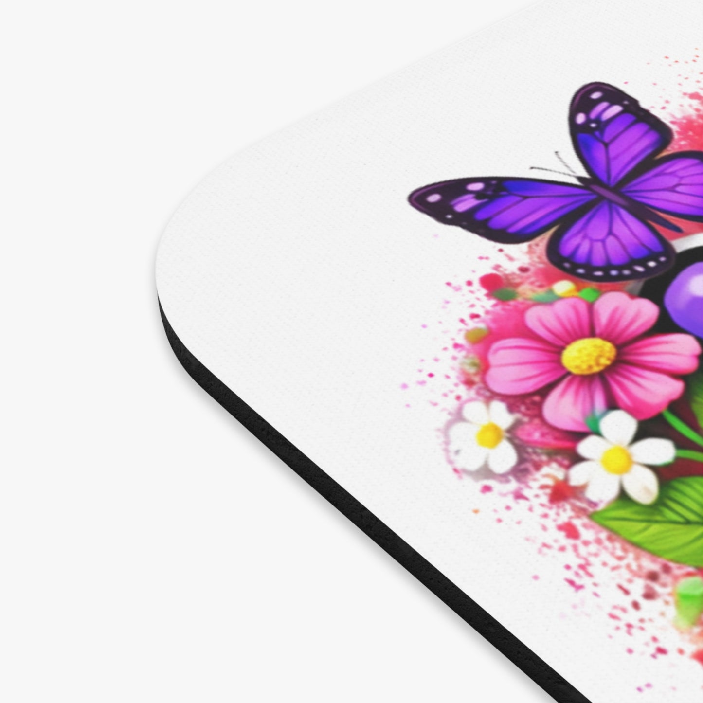 World's Best Mom Mouse Pad | Floral Butterflies Colorful Desk Mat